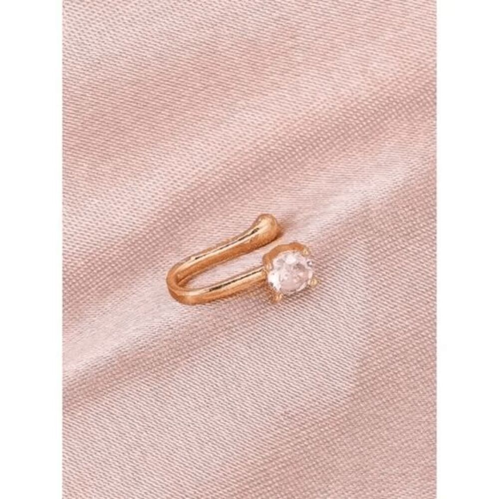 GOLD DIAMOND NOSE RING CUFF - Picture 2 of 6